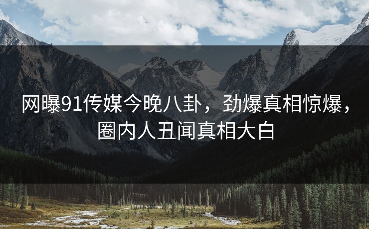 网曝91传媒今晚八卦，劲爆真相惊爆，圈内人丑闻真相大白
