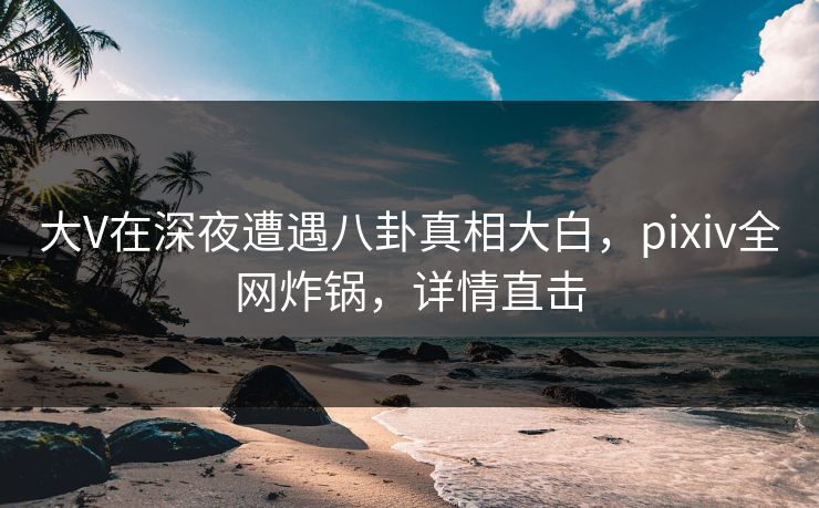 大V在深夜遭遇八卦真相大白，pixiv全网炸锅，详情直击