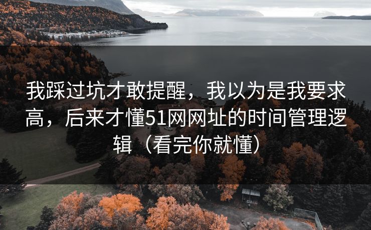 我踩过坑才敢提醒,我以为是我要求高,后来才懂51网网址的时间管理逻辑(看完你就懂) 我踩过坑才敢提醒,我以为是我要求高,后来才懂51网网址的时间管理逻辑(看完你就懂)